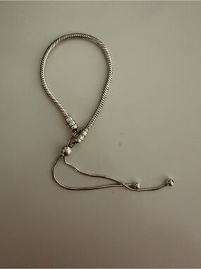 Pandora Polished Silver Adjustable Slider Snake Bracelet